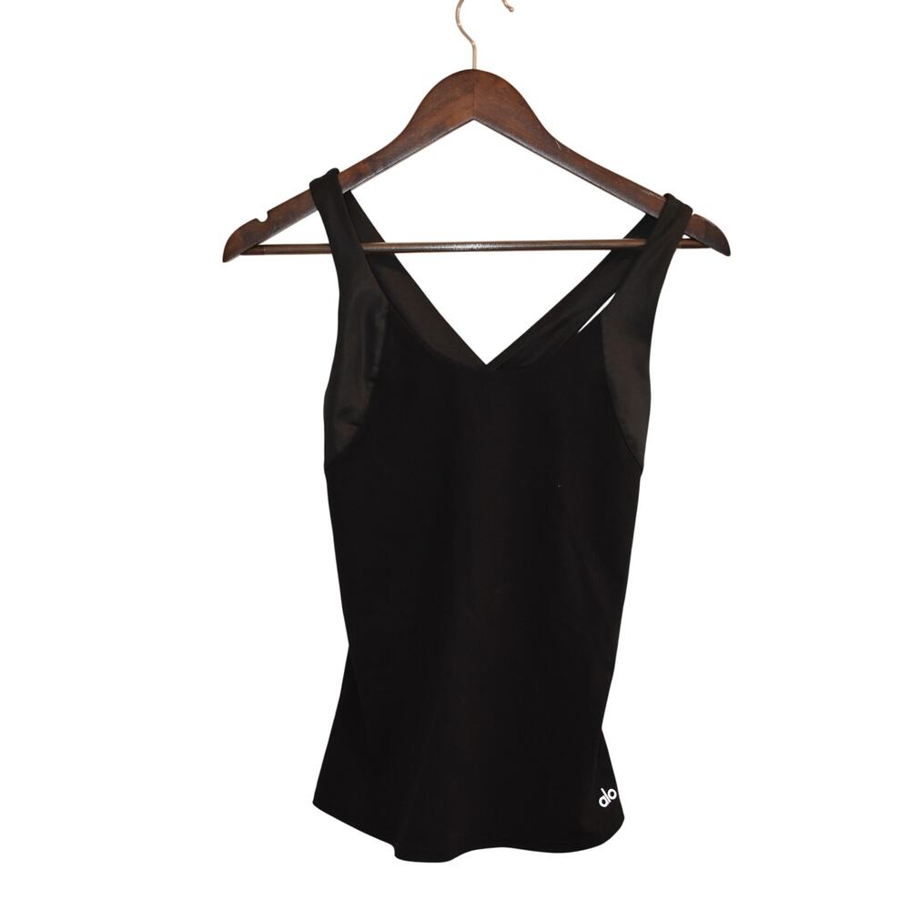 Alo Yoga Cross Back Tank Top with Leather Detail Size S - Picture 1 of 5